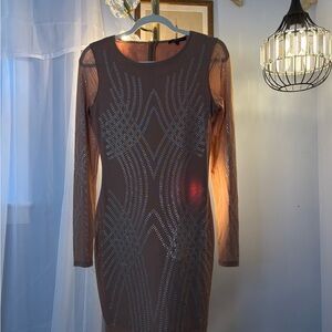 Marshalls Long Sleeve Dress with Silver Accents